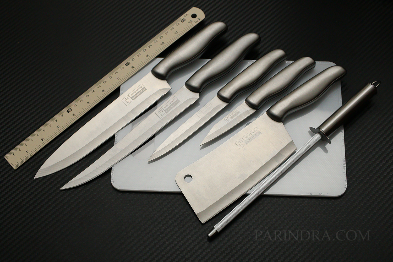 ชุดมีดทำครัวแสตนเลส RHINO BRAND No.888 7-PIECE CUTLERY SET (ของแท้)