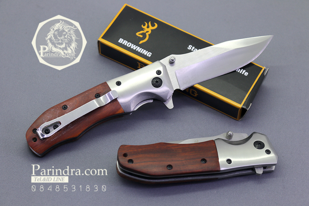 มีดพับสำหรับพกพาขนาดกลาง Browning รุ่น Da51 ด้ามไม้ (OEM)