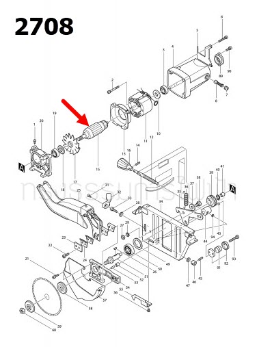 ทุ่น โต๊ะเลื่อยวงเดือน Makita มากีต้า 2708 (แท้) ##
