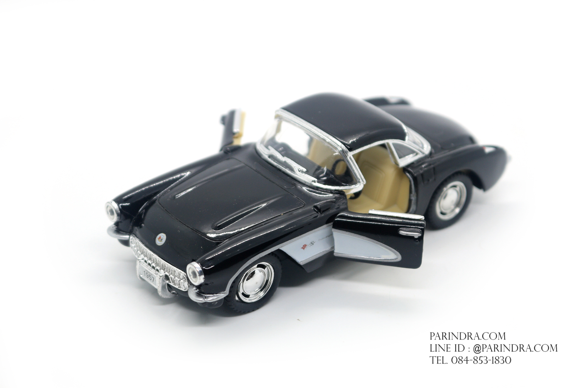 โมเดลรถเหล็ก รถจำลอง CHEVROLET CORVETTE 1957 สีดำ