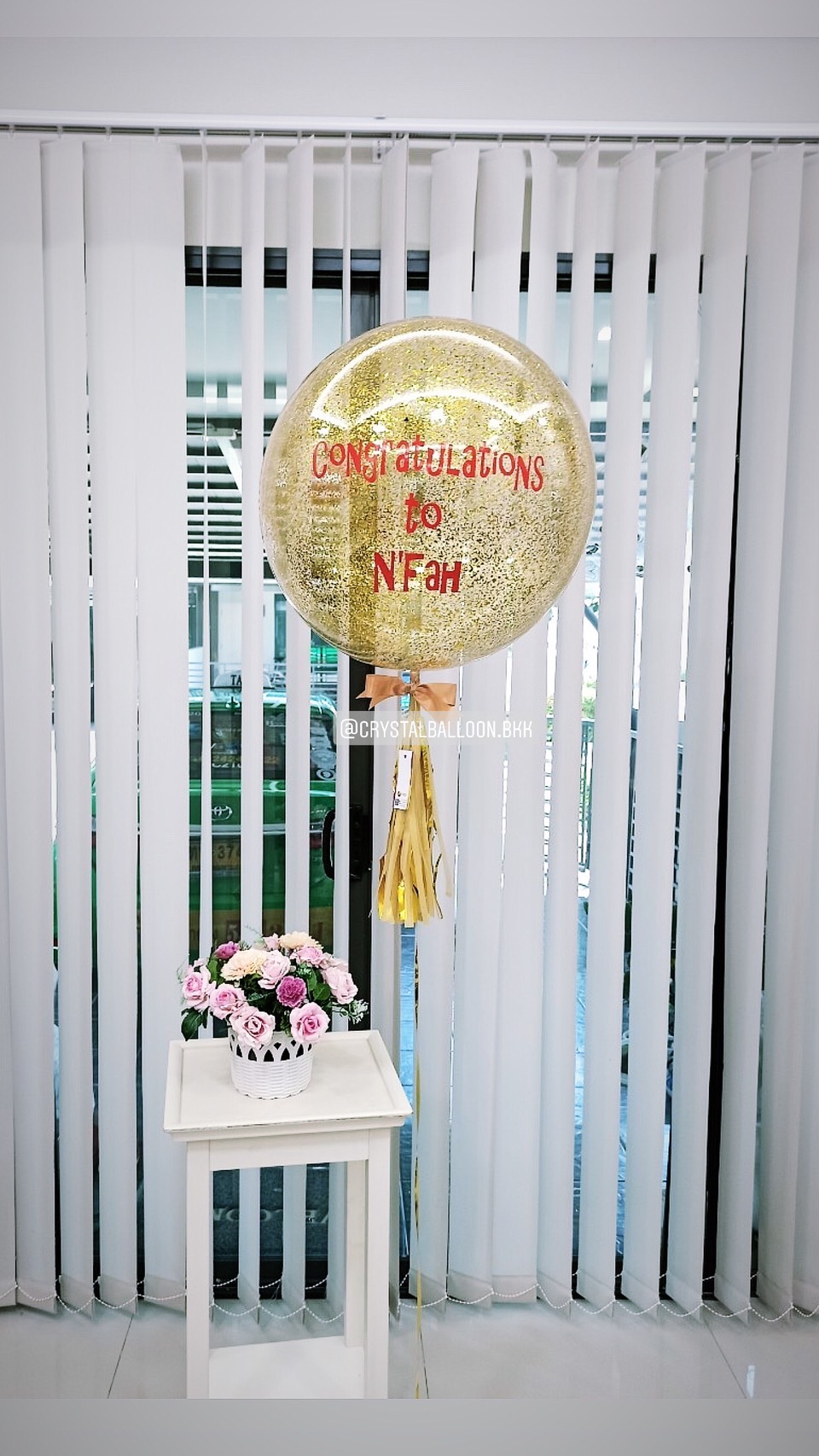 ลูกโป่ง แสดงความยินดี ในโอกาสพิเศษ Bubble ขนาด 24"/36" สีทอง พร้อมตกแต่ง สามารถเปลี่ยนสีลูกโป่ง/เปลี่ยนข้อความ/เปลี่ยนขนาดได้