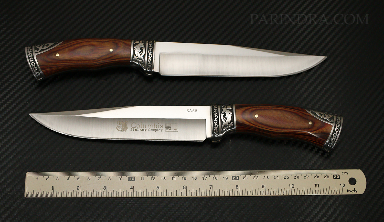 มีดเดินป่า COLUMBIA รุ่น SA58 ด้ามไม้แท้มีลวดลาย ทรงใบมีดสวย