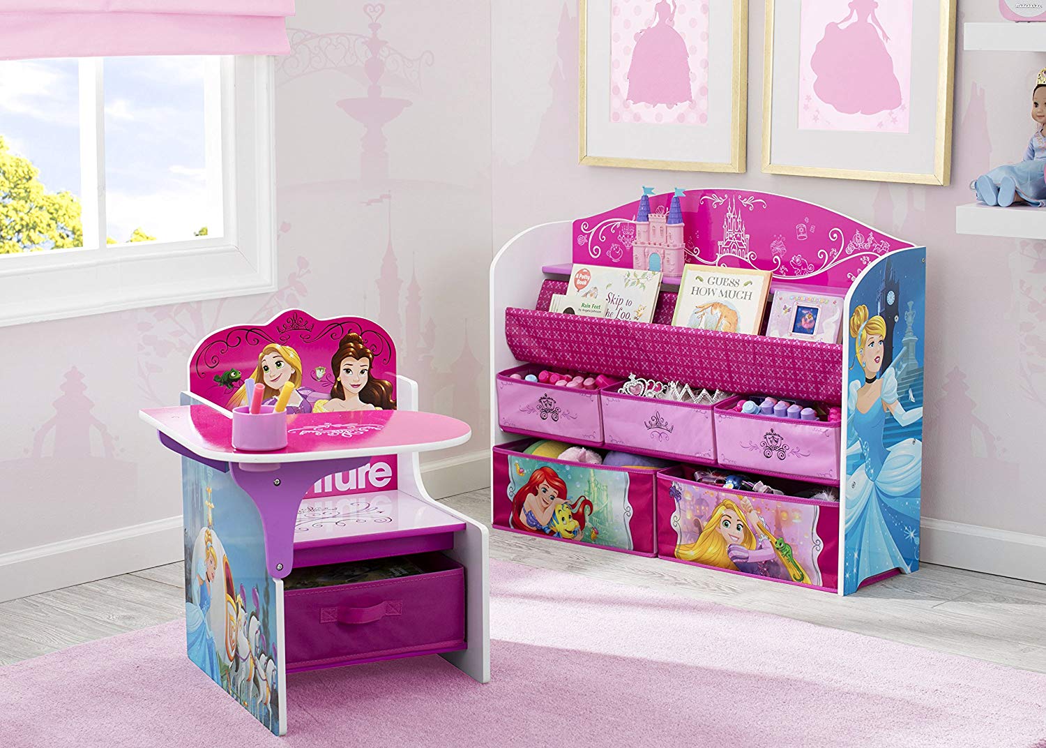 Delta Children Disney Princess Deluxe Book & Toy Organizer (แบบใหม่ล่าสุด) ชั้นเก็บของ ชั้นวางหนังสือ ไซส์ใหญ่