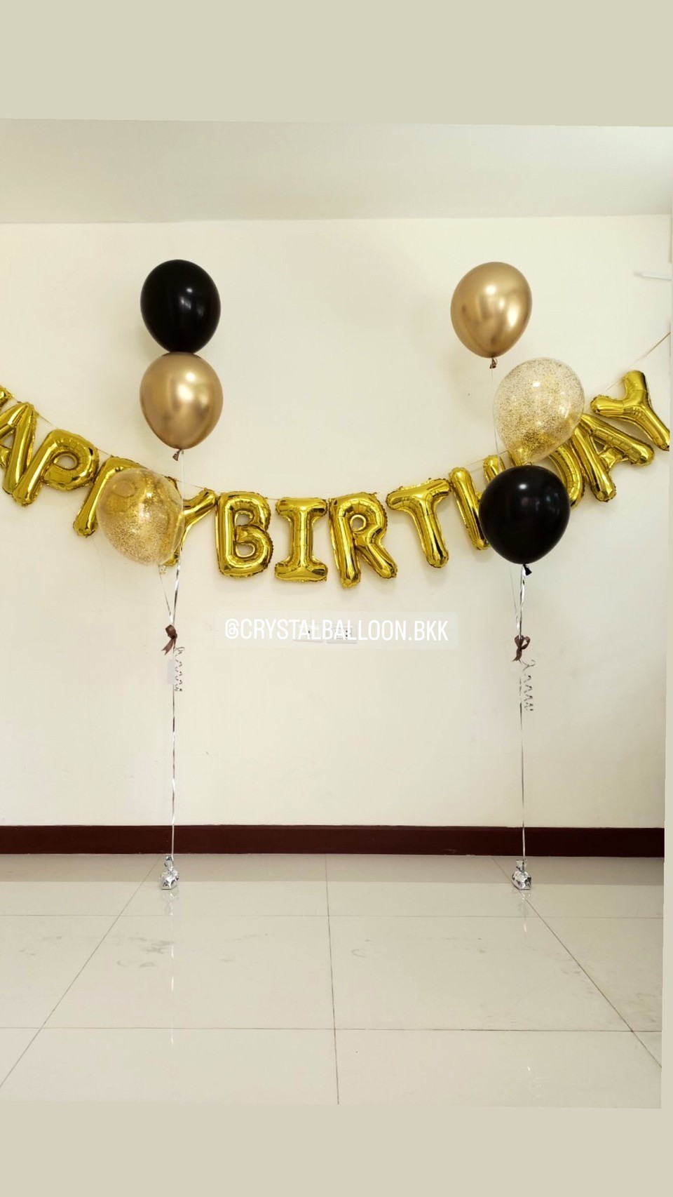 ลูกโป่ง วันเกิด ช่อลูกโป่ง 3 ลูก 2 ช่อ พร้อมตกแต่ง ฟอยล์ตัวอักษร Happy Birthday สามารถเปลี่ยนสีลูกโป่ง/เปลี่ยนสี-ฟอยล์ตัวอักษรได้
