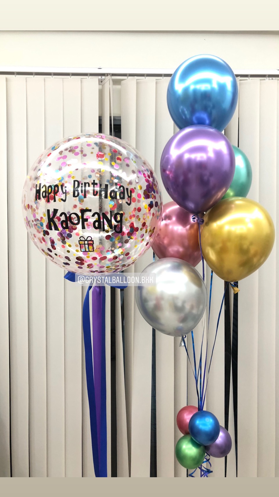 ลูกโป่ง วันเกิดเด็ก Bubble ขนาด 24" พร้อม ช่อลูกโป่งโครเมี่ยม ช่อ 6 ลูก 1 ช่อ พร้อมตกเเต่ง สามารถเปลี่ยนสีลูกโป่ง/เปลี่ยนข้อความ/เปลี่ยนขนาดได้