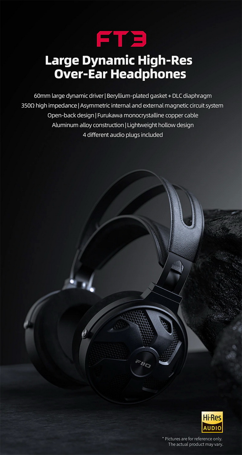 FiiO FT3 หูฟังเฮดโฟนความละเอียดสูง ไดรเวอร์ไดนามิกขนาดใหญ่ ประกันศูนย์ไทย