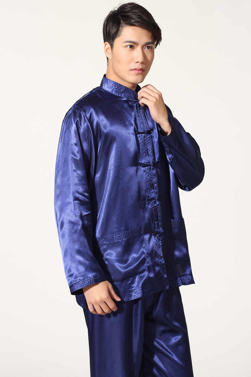 Pre-order ชุดจีนชาย แขนยาว สีน้ำเงิน