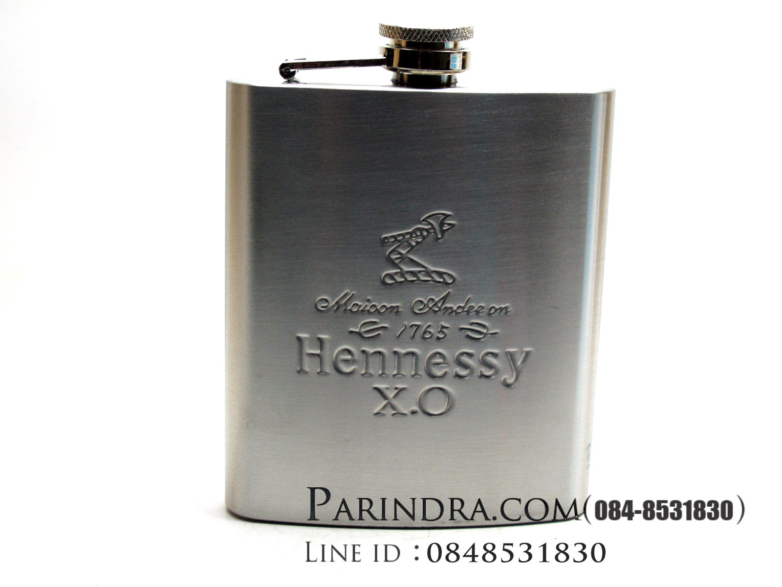 กระป่องสแตนเลส Hennessy X.O อย่างดี สำหรับพกพา บรรจุ 6 oz