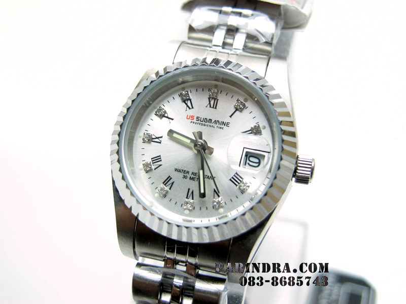 นาฬิกา US submarine รุ่น SUB108L เงินล้วนเลขโรมัน