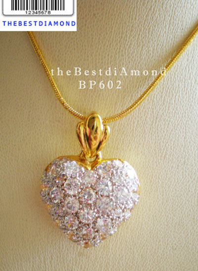 BP602+++จี้หัวใจสุดหรู ขนาดใหญ่มากๆ จี้กว้าง 2.2 ซมความยาวจี้ 3 ซม หรูหรา อลังการ เพชรระยิบระยับ
