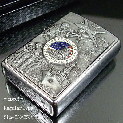 ไฟแช็ค Zippo 24457 แท้ "Zippo Joined Forces Emblem Brushed Chrome " แท้นำเข้า 100%