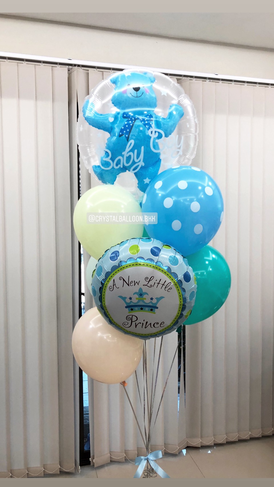 ลูกโป่ง Welcome Baby Boy สียอดฮิต พร้อมตกแต่ง สามารถเปลี่ยนสีลูกโป่ง/เปลี่ยนฟอยล์การ์ตูนได้