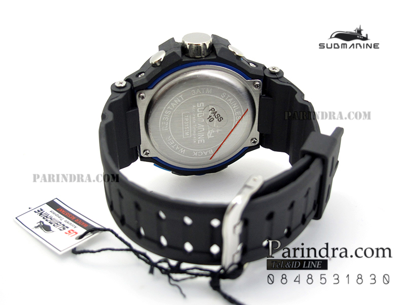 นาฬิกา US submarine Protector รุ่น TP3152M สีฟ้าเข้ม พื้นหลังดำ ของแท้ 100%