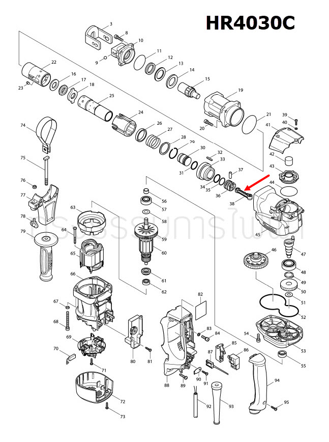 CONETING ROD สว่านโรตารี่ Makita มากีต้า HR4030C [#38] Pn.419679-0 (แท้) ##
