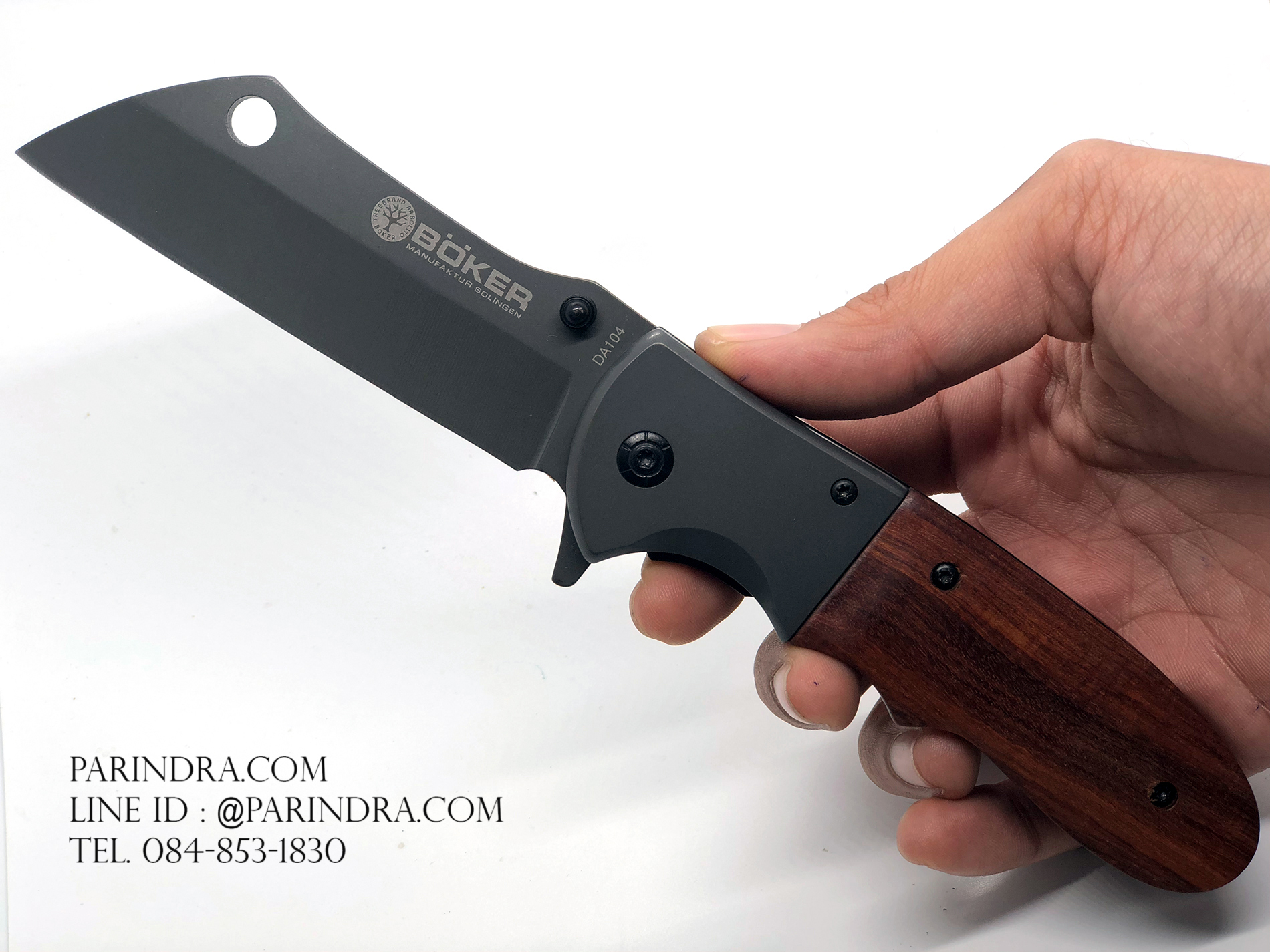 มีดพับ Boker DA104 ด้ามไม้ สี Titanium (OEM)
