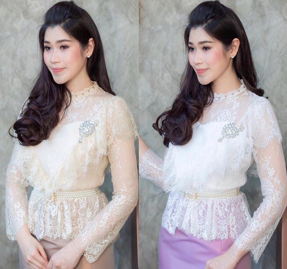 เช่า ชุดไทย ชุดเพื่อนเจ้าสาว เสื้อลูกไม้ ร.5