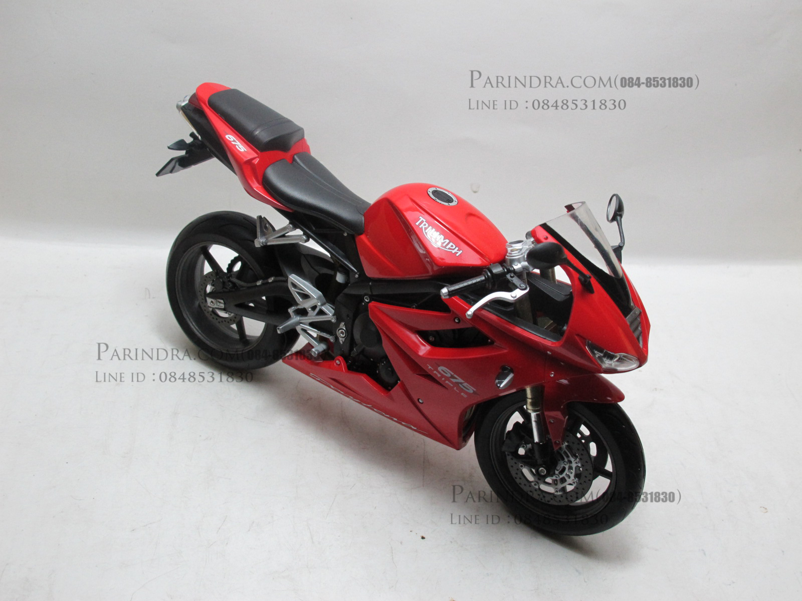 โมเดลรถบิ๊กไบค์ TRIUMPH 675 สีดำแดงสวยมากๆครับมีคลิปรีวิว