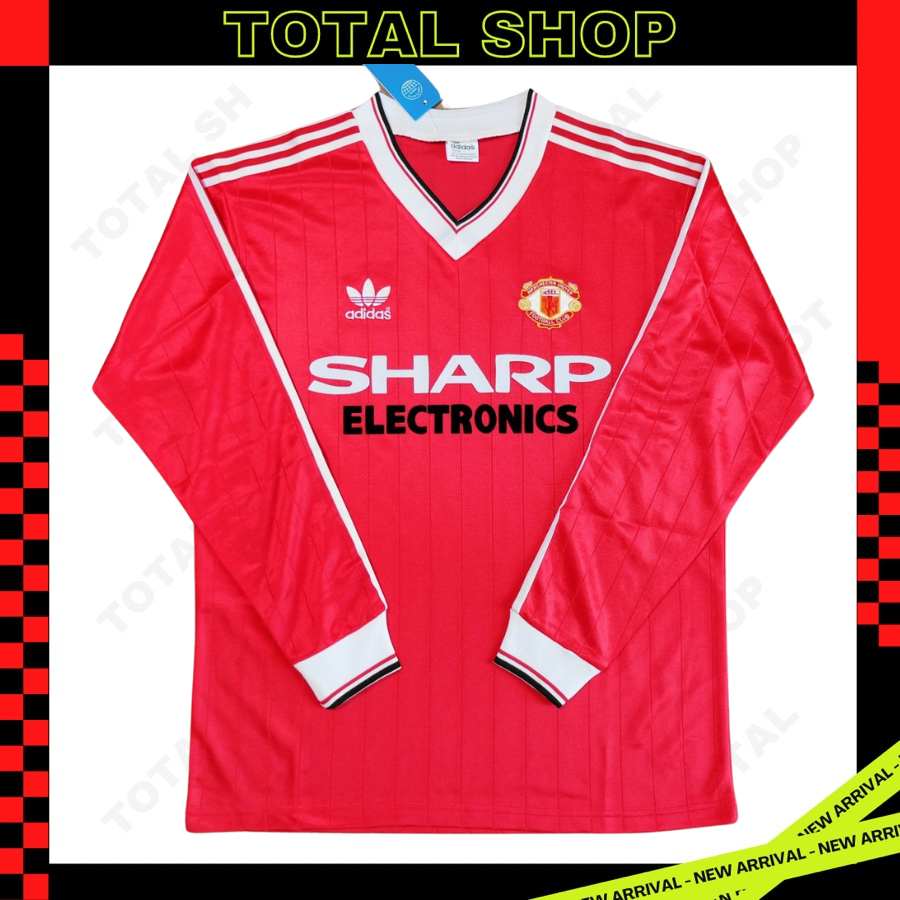 Manchester United 1982/83 Long sleeve Vintage Jersey เสื้อฟุตบอลแมนยูย้อนยุค Sharp Eletronics