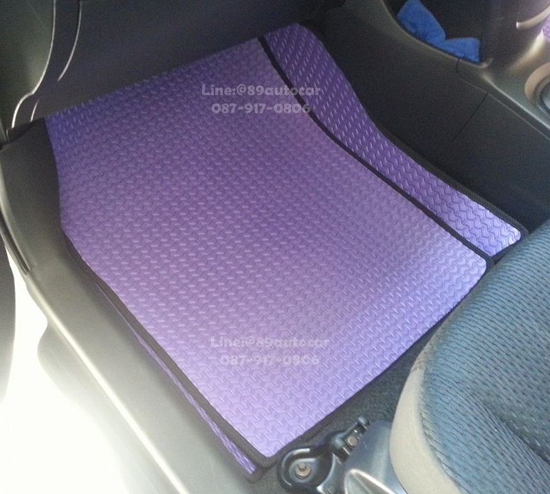 ยางปูพื้นรถยนต์เข้ารูป Toyota Vios 2012 ธนูสีม่วงขอบดำ