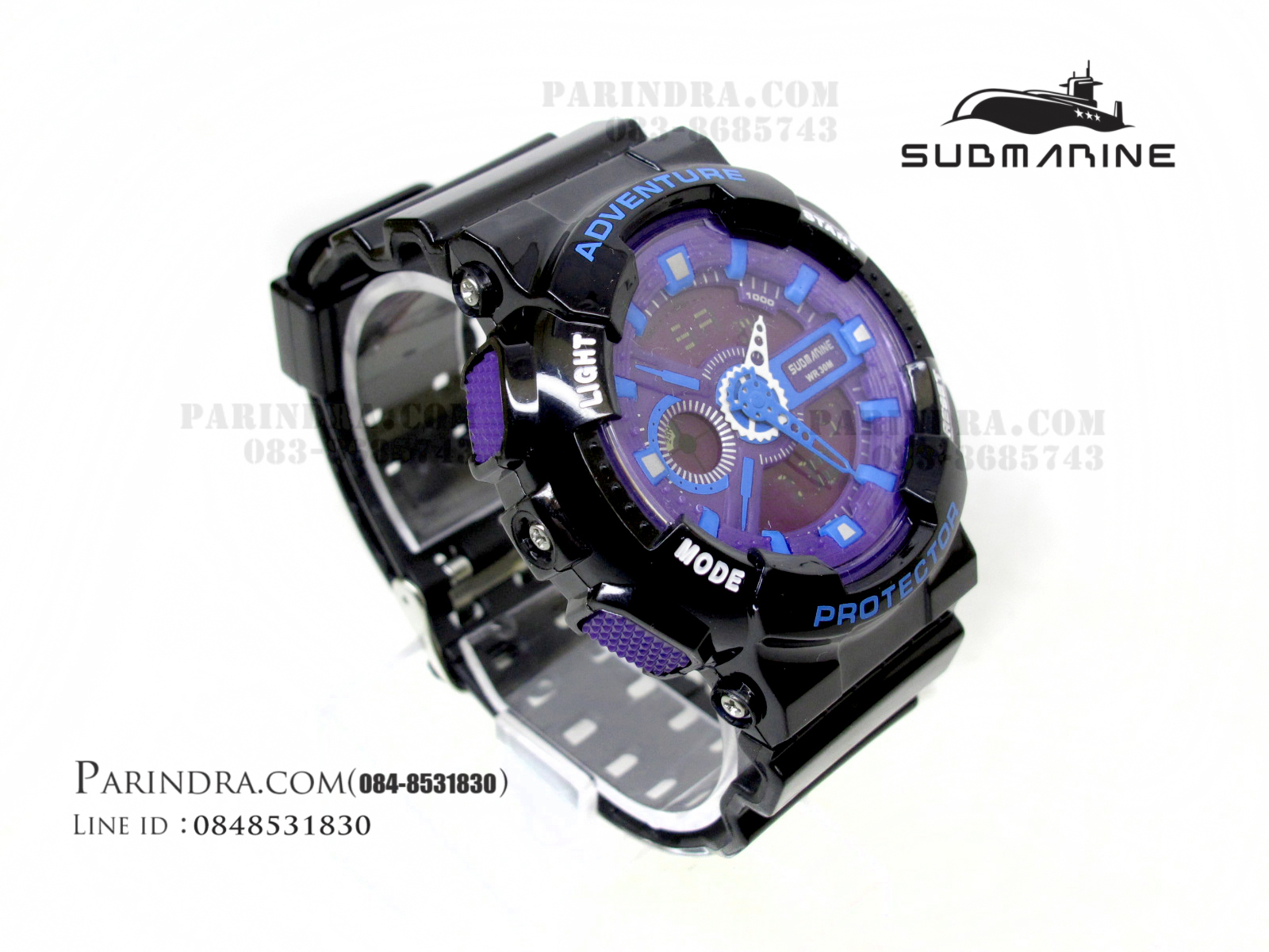 นาฬิกา US submarine Adventure Protector รุ่น TP3163M หน้าปัดสีม่วง-ฟ้า