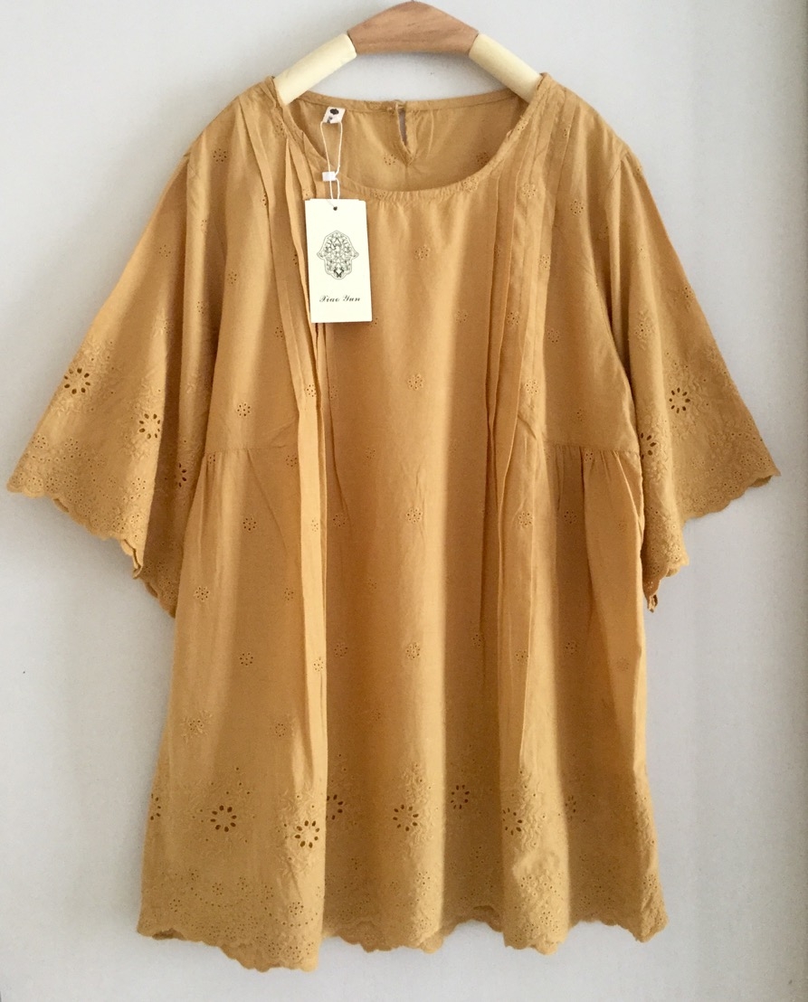 เสื้อผ้าฝ้ายนุ่มปักฉลุลายลูกไม้