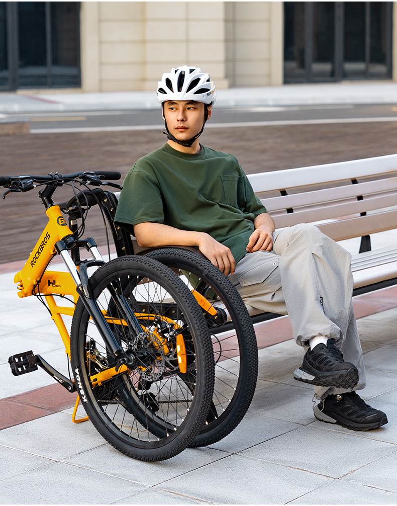 ROCKBROS SGD Folding Mountain Bike, Aluminum Alloy Frame, 26" Wheelset, 24 Speed