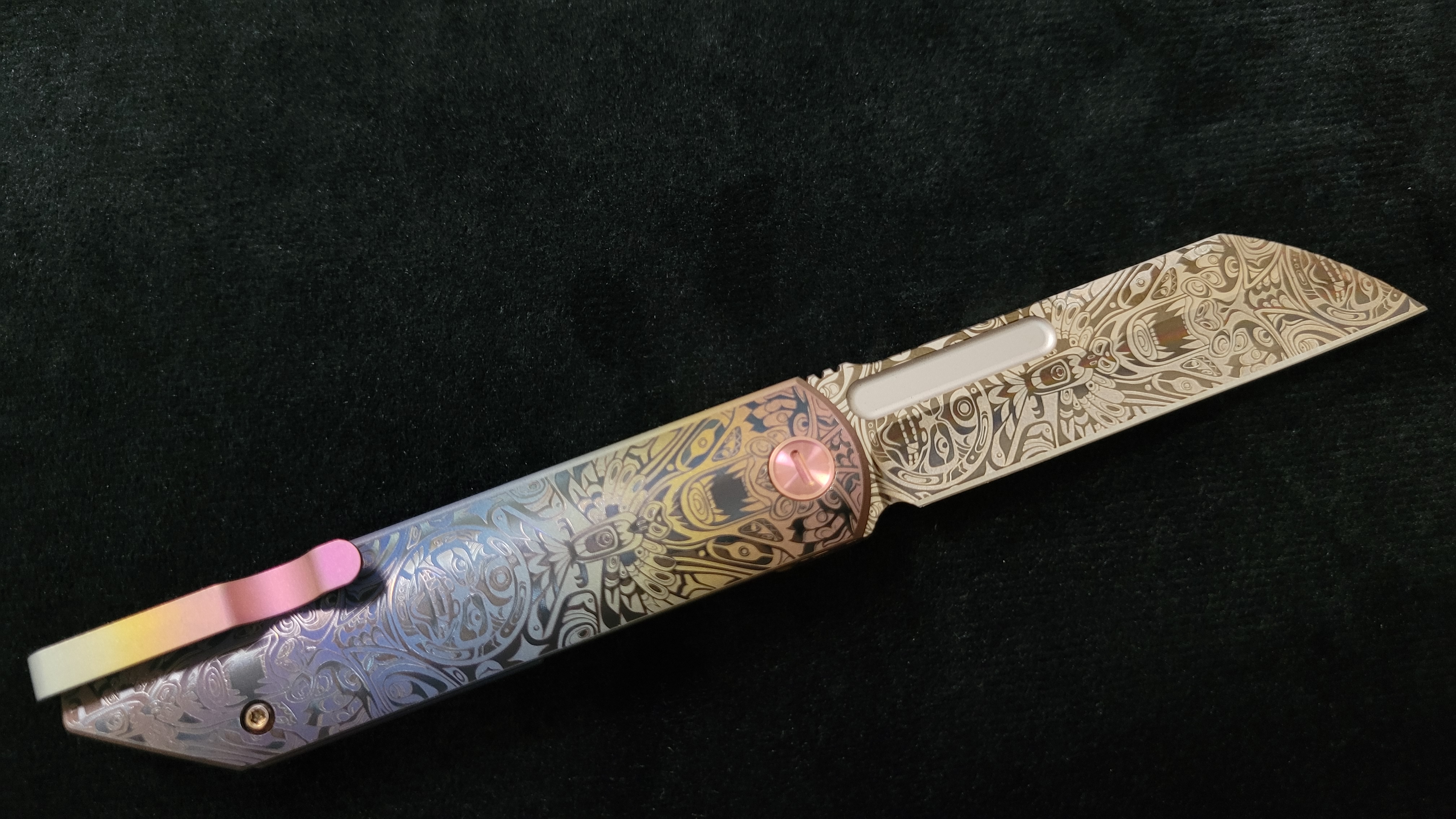 Native Art Revenge "Fukushu" Front Flipper Pink/Red/Orange Top Radiant