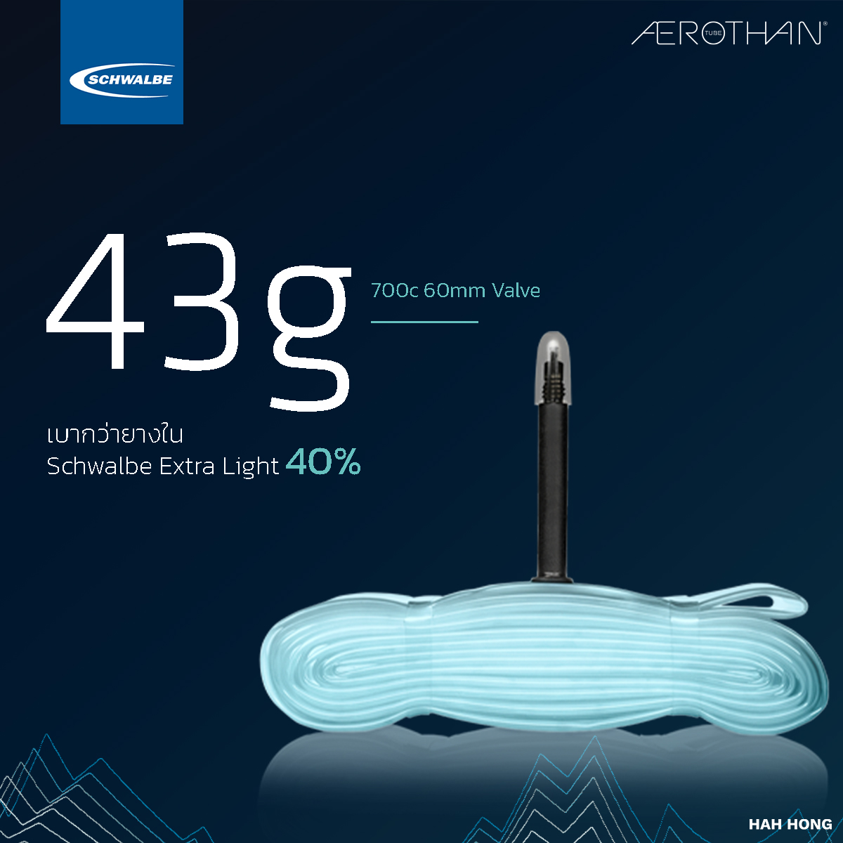 SCHWALBE ยางในพิเศษ 700-23 ถึง 28, AEROTHAN (SV20E), 60MM