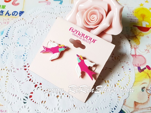 Aznavour ต่างหู ตุ้มหู เซลลูโลสนก ( Pink )