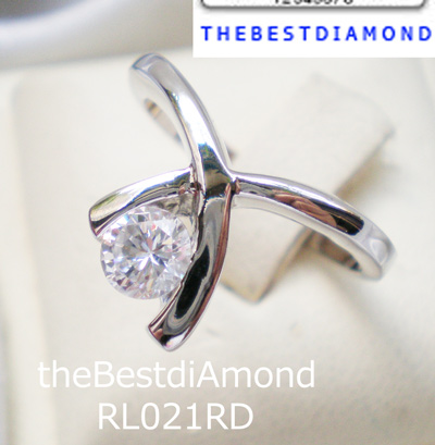 RL021RD แหวนเพชรเม็ดเดียว แบบหนีบ น่ารัก เรียบ หรู แต่ดูดี ใส่ติดนิ้วได้ทุกโอกาส เพชรCZ ขนาด 40 ตัง 4.8 มม เพชรวิ๊งๆๆ