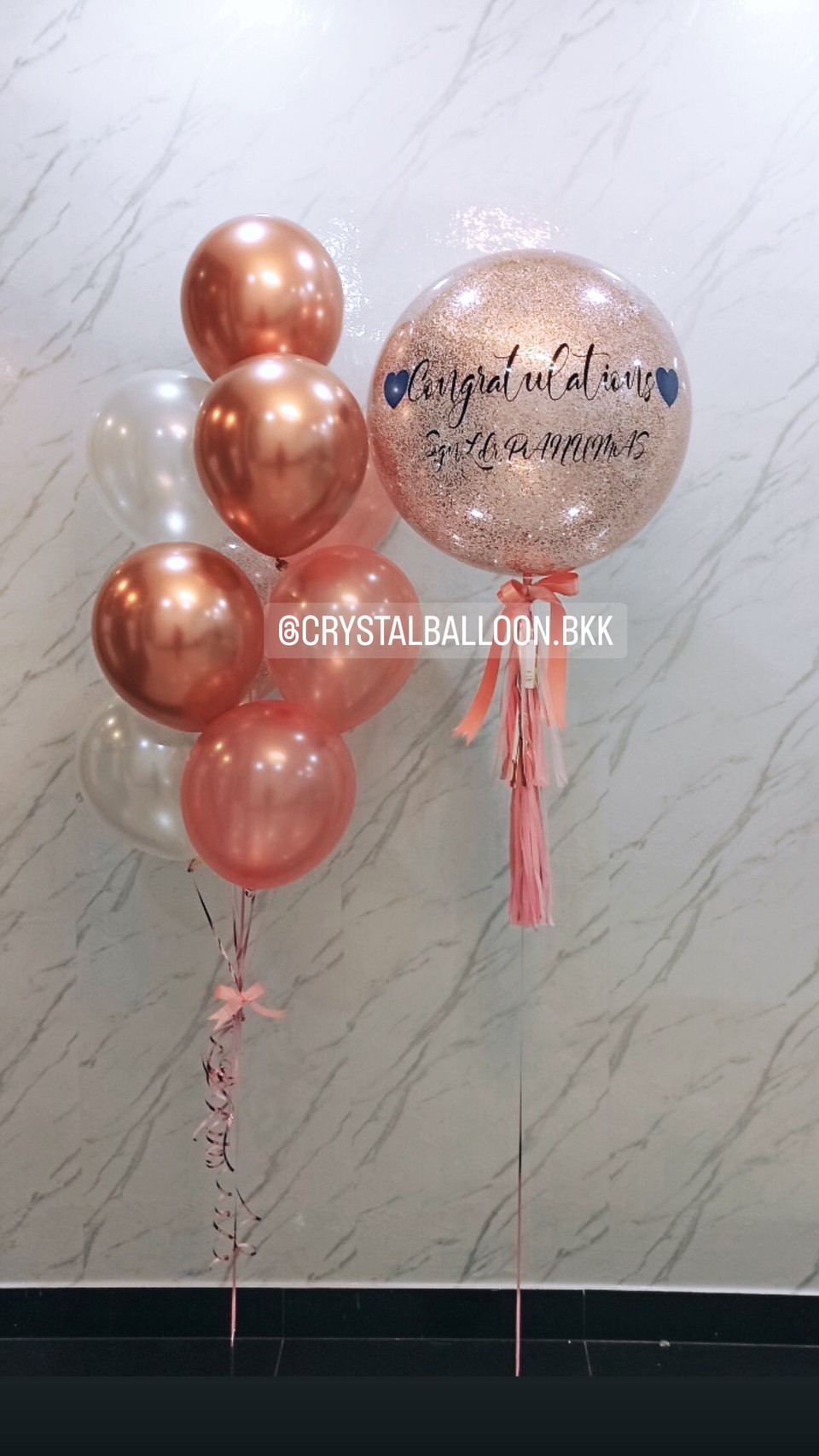 ลูกโป่ง แสดงความยินดี Bubble ขนาด 24" พร้อม ช่อลูกโป่ง ช่อ 9 ลูก 1 ช่อ,ลูกโป่ง พร้อมตกเเต่ง สามารถเปลี่ยนสีลูกโป่ง/เปลี่ยนข้อความ/เปลี่ยนขนาดได้