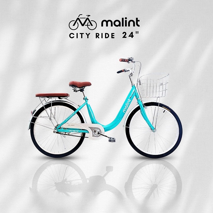จักรยานแม่บ้าน Malint City Ride 24 x 1.75 | เฟรมเหล็ก Hitensile Steel ตะกร้าสเตนเลส ไม่มีเกียร์ สีหลากหลาย