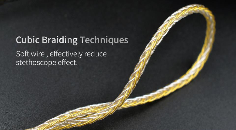 ขายสาย KZ Goldsilver cable สายถักชุบเงิน+ทอง 200 แกนรุ่นใหม่ล่าสุด