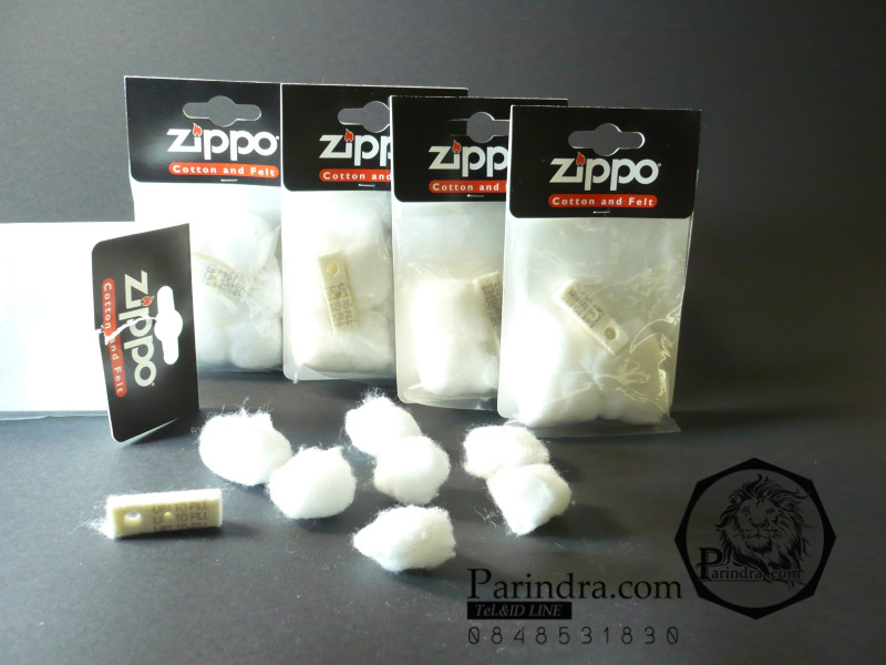 สำลีและแผ่นปิดสักกะหลาด Zippo แท้ - Genuine Zippo Cotton and Felt สำหรับไฟแช็คแบบเติมน้ำมันทุกชนิด