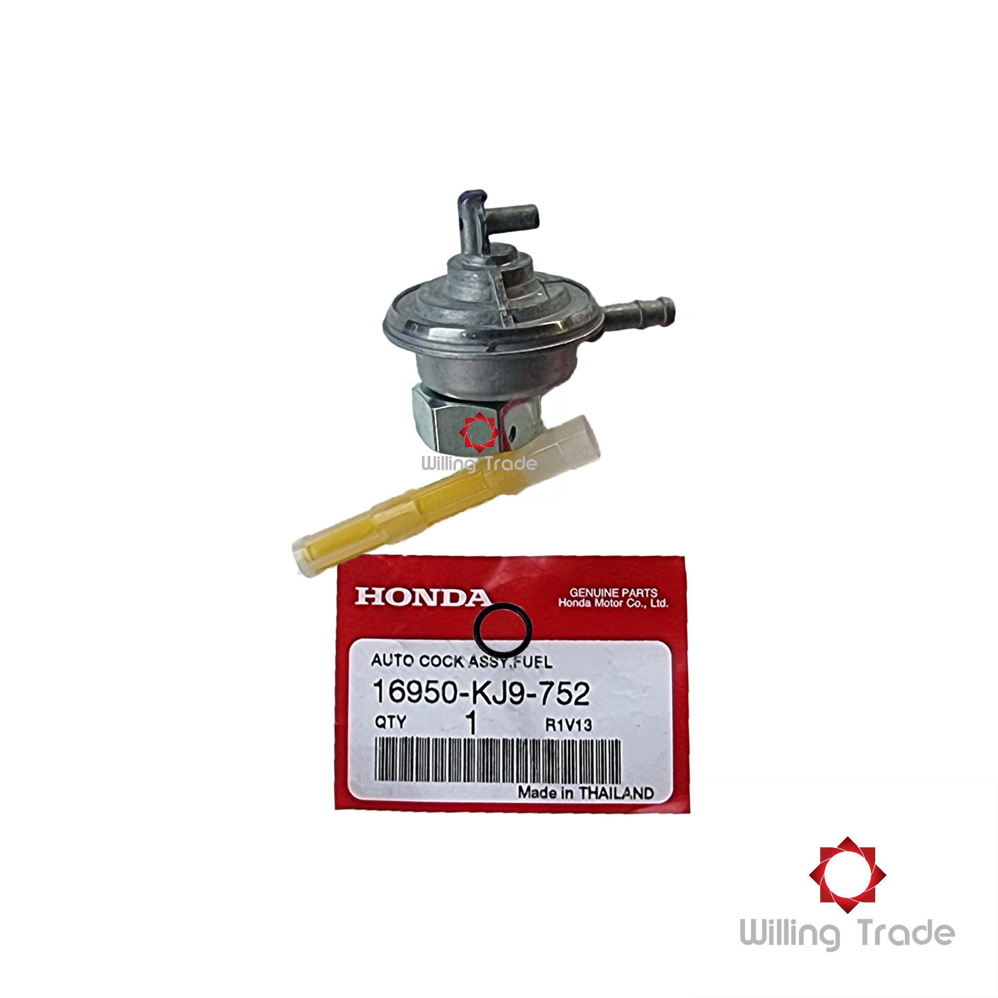 0271_HO. ก๊อกน้ำมันสำหรับมอเตอร์ไซค์ (B008) HONDA:(16950-KJ9-752) CBR150,DASH,TENA,CLICK,CLICK110-I,SONIC,NOVA-S [แท้ศูนย์ 100%]