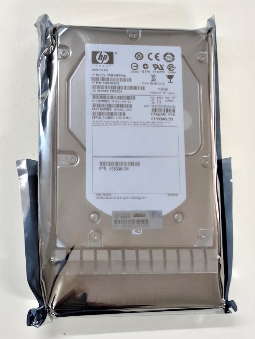 516828-B21 516810-003, 635330-001 HP 600GB 15K SAS.