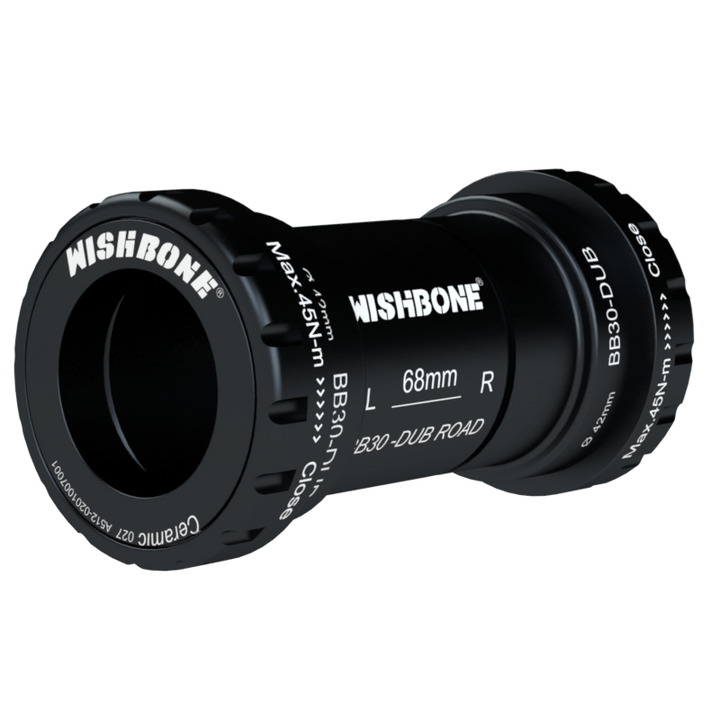 WISHBONE BB30 / BB30 Plus Ceramic Bottom Bracket | 42mm ID x 68/73mm Width | Shimano HT2, SRAM DUB, Campagnolo Compatible | Lightweight 119g