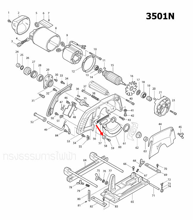 URETHANE RING 8 เครื่องเซาะร่อง มากีต้า Makita 3501N [#58] Pn.262024-6 (แท้) ##