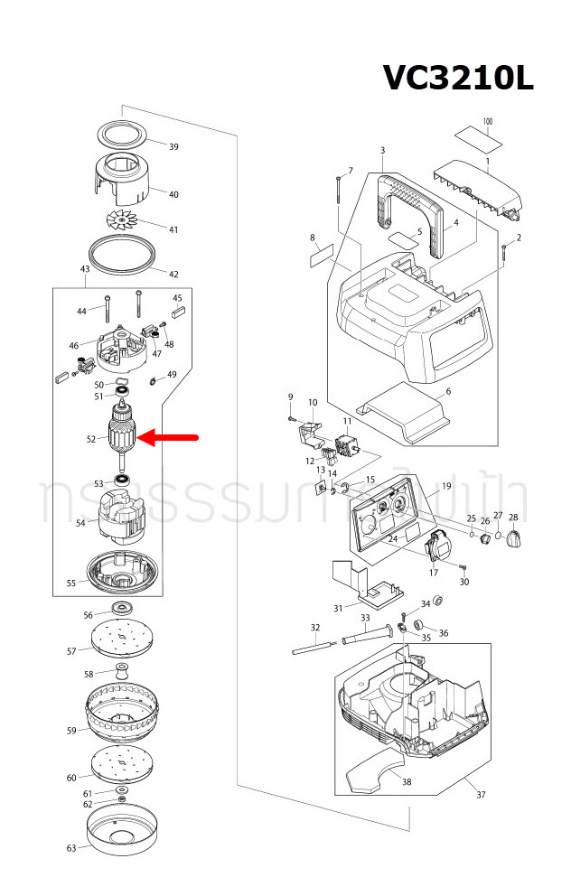ทุ่น เครื่องดูดฝุ่น Makita มากีต้า VC3210L (แท้) ##