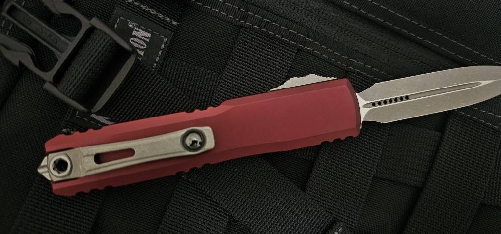 Microtech Ultratech Gen IV D/E Apocalyptic Standard w/ Merlot Handle