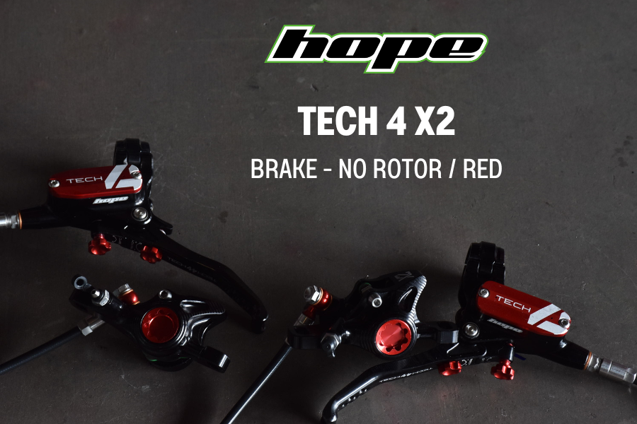 ชุดดิสเบรคหน้า-หลัง HOPE TECH 4 X2 NO-ROTOR DISC BRAKE SET (front+rear) "Our hard hitting downhill brake"