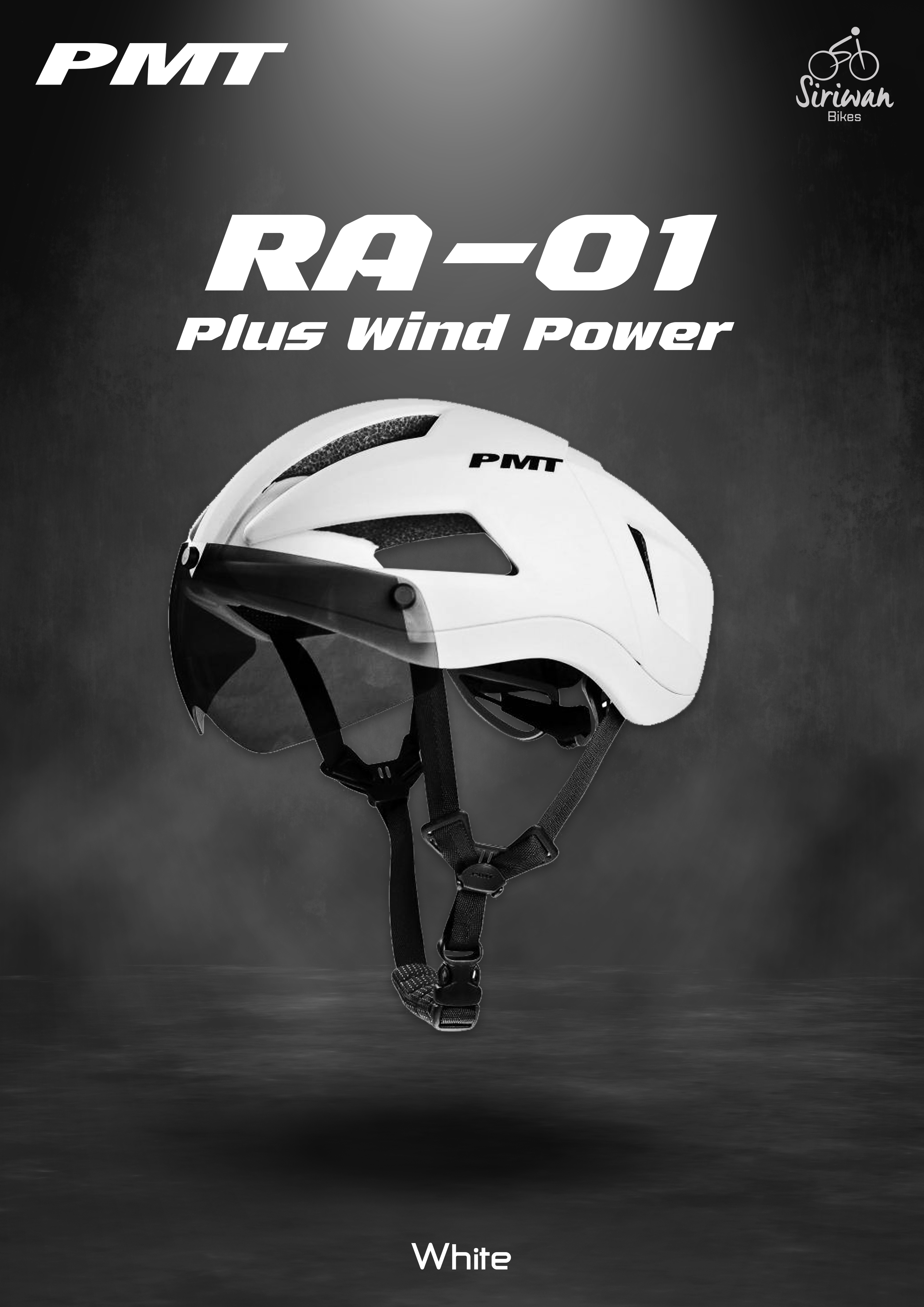 หมวกปั่นจักรยาน PMT รุ่น RS-01 PLUS WIND POWER ระบายอากาศได้ดี M : 54-58cm L : 58-61cm