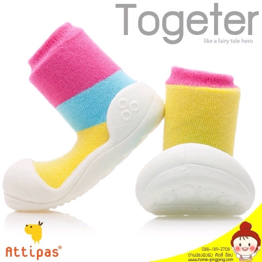 รองเท้าหัดเดิน Attipas รุ่น TOGETHER pink (สีชมพูสลับ พื้นรองเท้าสีขาว) รองเท้าหัดเดินที่ดีที่สุด แบรนด์ ATTIPAS