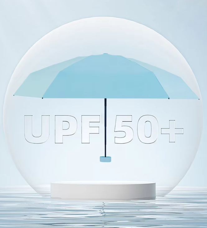 ร่มพับมินิ 5 ตอน 19 นิ้ว 6 ก้าน พร้อมกระเป๋าหนัง PU หูหิ้ว