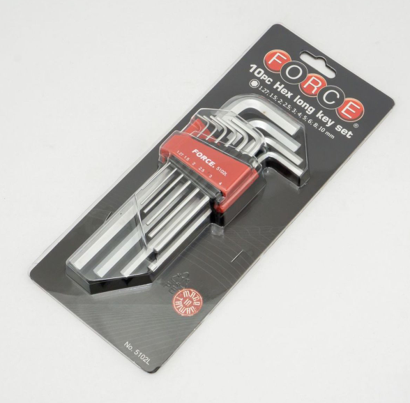 ชุดประแจ หกเหลี่ยมก้านยาว (10ชิ้น) ฟอร์ซ (FORCE) P/N.F131-5102L (แท้)## (*)