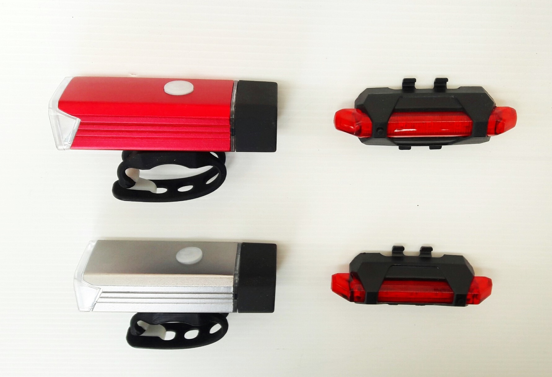 ไฟชุดหน้า-หลัง LINEอลูมิเนียม 180 lumen (USB Recharge),QC-001+PLUS-1