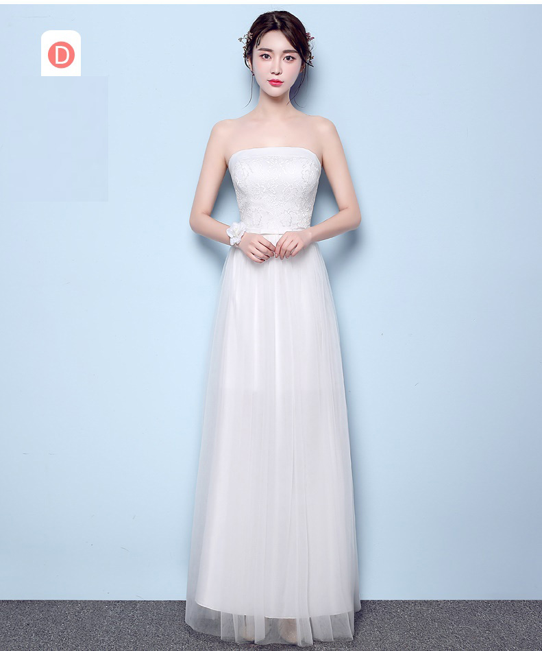 Pre-order เดรส สีขาว ชุดราตรียาว มีหลายแบบให้เลือก (ซิปหลัง)