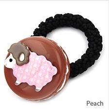 Aznavour ยางรัดผมเซลลูโลสมาการองแกะน้อยน่ารัก (Peach)