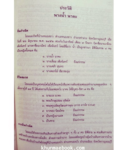 ประวัติปูชนียบุคคลในอดีต แห่งเมืองกาญจนบุรี / อนุสรณ์ในงานพระราชทานเพลิงศพ นางน้ำ นาคะ