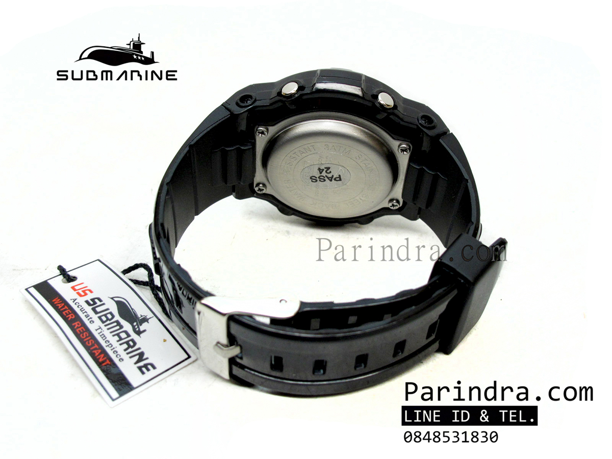 นาฬิกา US submarine รุ่น TP1322L ระบบดิจิตอล ขนาดเล็กเท่า Baby-G สีดำ-แดง